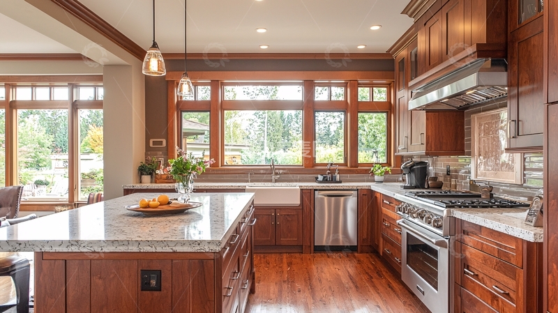 高清大图下载【趣麦麦图】棕色木质厨房