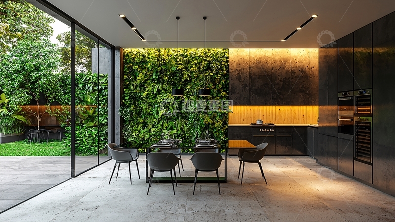 高清大图下载【趣麦麦图】现代简约绿植餐厅