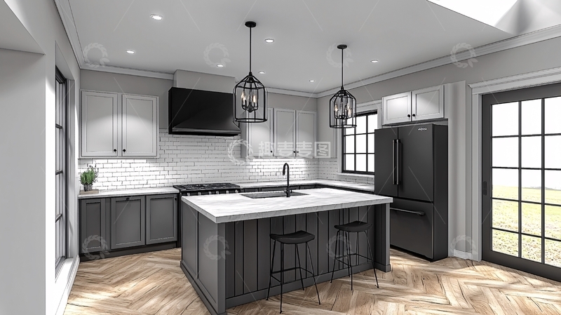 高清大图下载【趣麦麦图】现代简约厨房空间