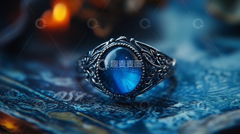 高清大图下载【趣麦麦图】复古蓝宝石戒指