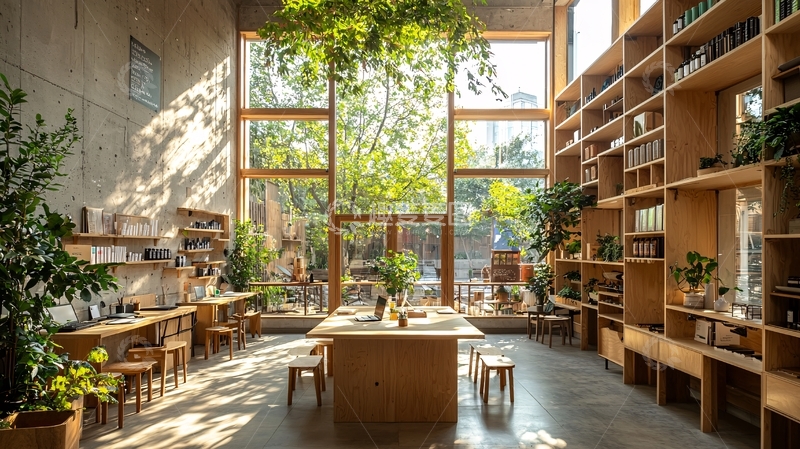 高清大图下载【趣麦麦图】光线充足的木质空间