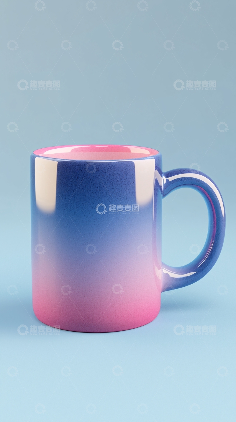 高清大图下载【趣麦麦图】渐变色马克杯