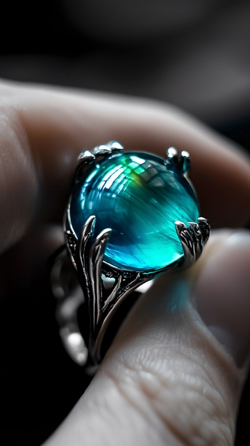 碧绿色宝石戒指