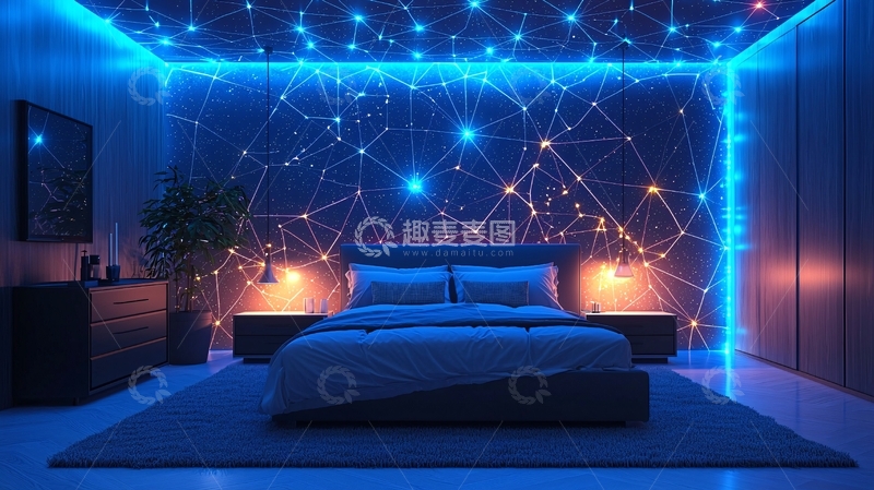 高清大图下载【趣麦麦图】科技感卧室
