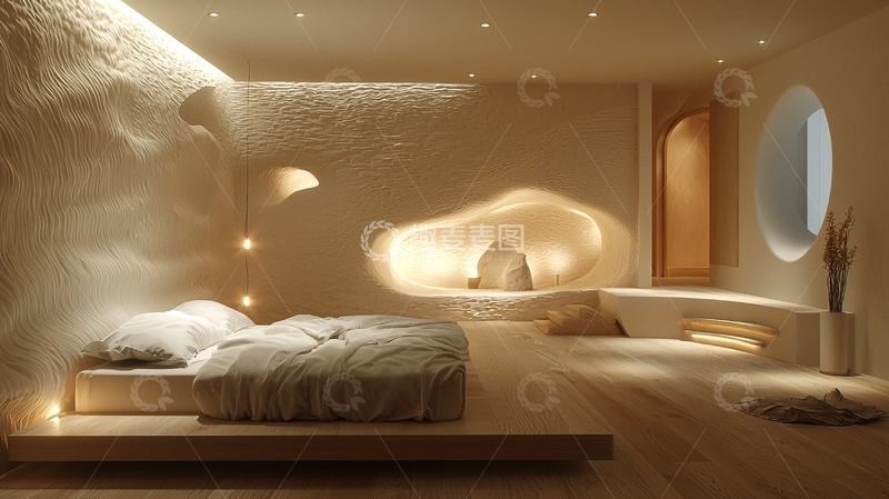 高清大图下载【趣麦麦图】米色卧室