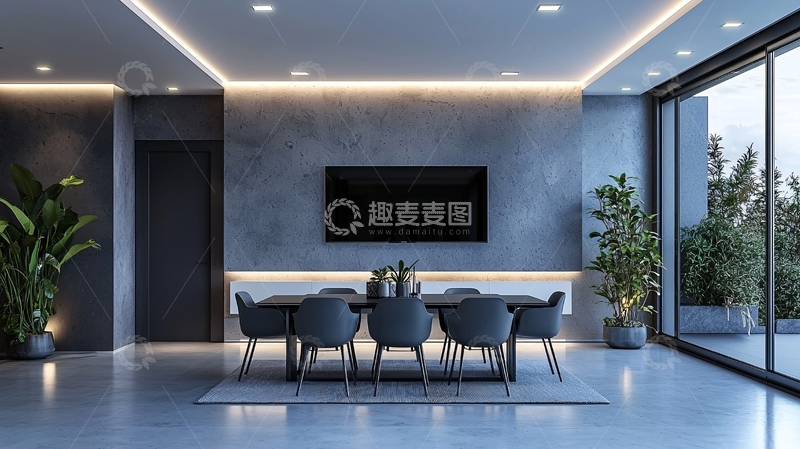 高清大图下载【趣麦麦图】现代简约客厅餐厅