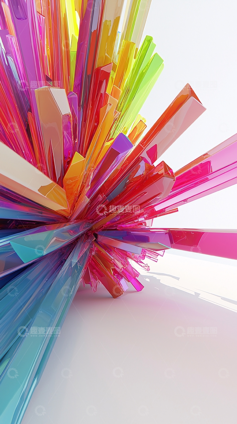 高清大图下载【趣麦麦图】彩色水晶柱