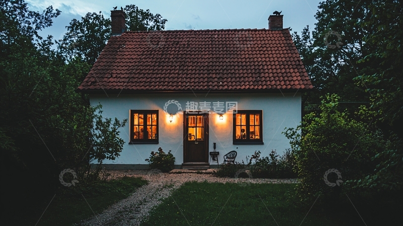 高清大图下载【趣麦麦图】夜晚温馨小屋