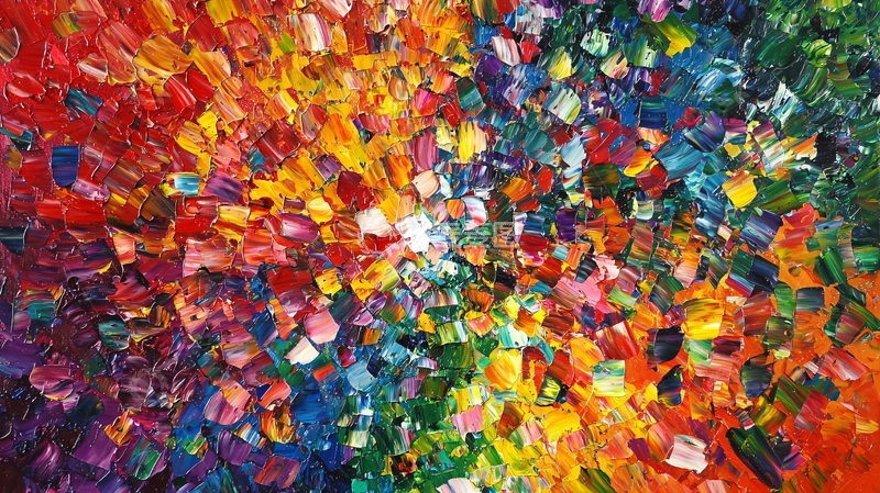 高清大图下载【趣麦麦图】色彩斑斓的抽象油画