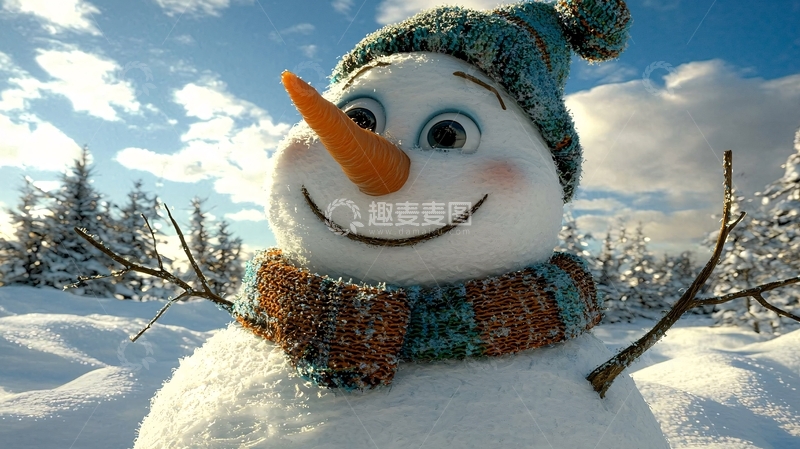 高清大图下载【趣麦麦图】可爱卡通雪人
