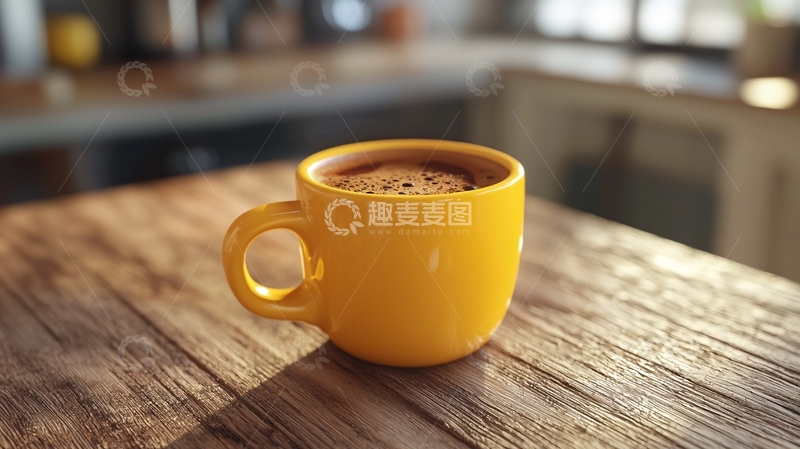 高清大图下载【趣麦麦图】黄色马克杯咖啡