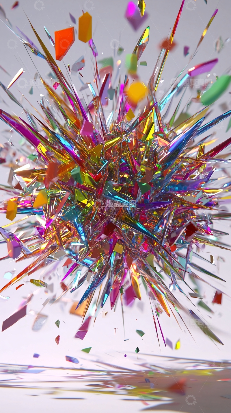 高清大图下载【趣麦麦图】彩色碎片爆炸