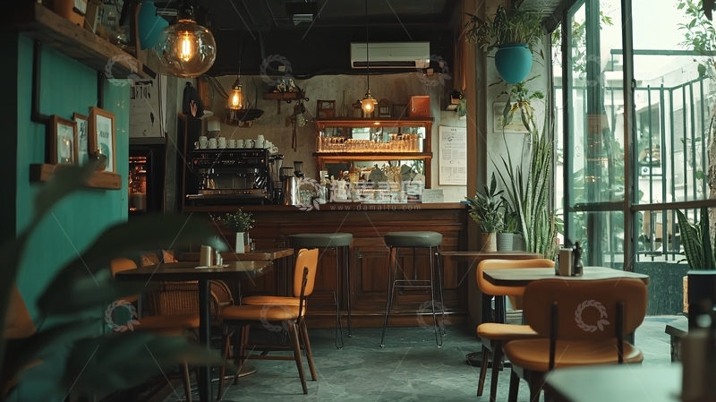 高清大图下载【趣麦麦图】复古咖啡馆室内环境