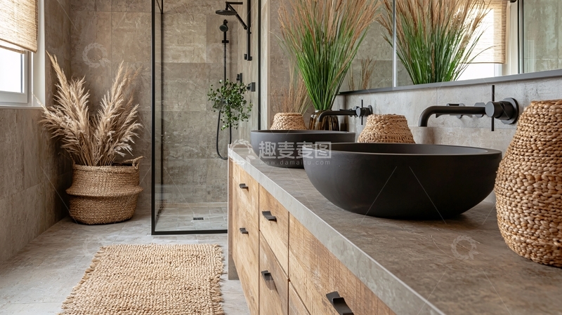 高清大图下载【趣麦麦图】浅色调现代浴室