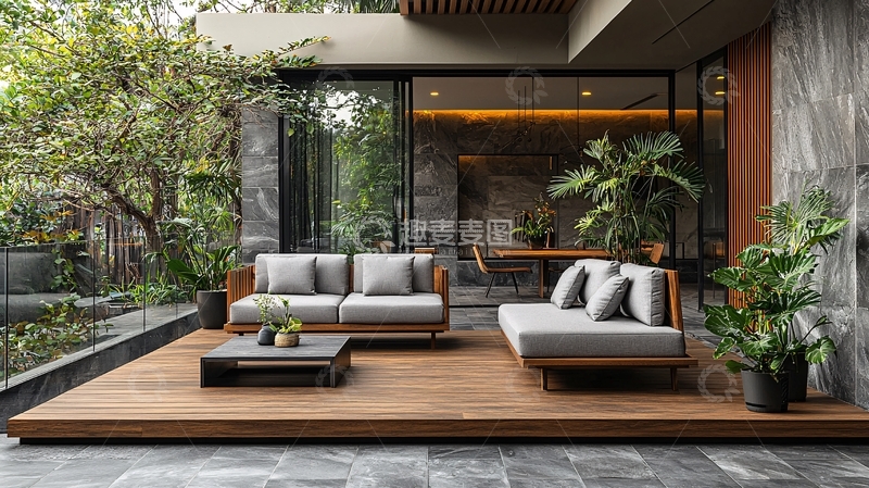 高清大图下载【趣麦麦图】户外庭院休闲区