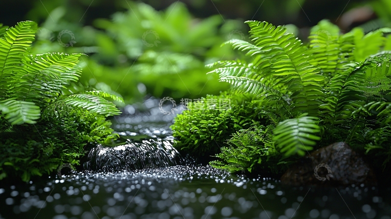 高清大图下载【趣麦麦图】水族箱中的绿色水生植物