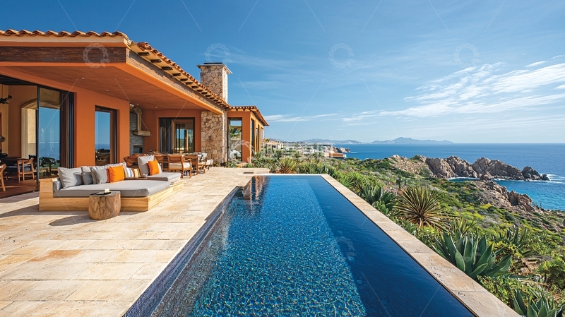 高清大图下载【趣麦麦图】海边别墅泳池