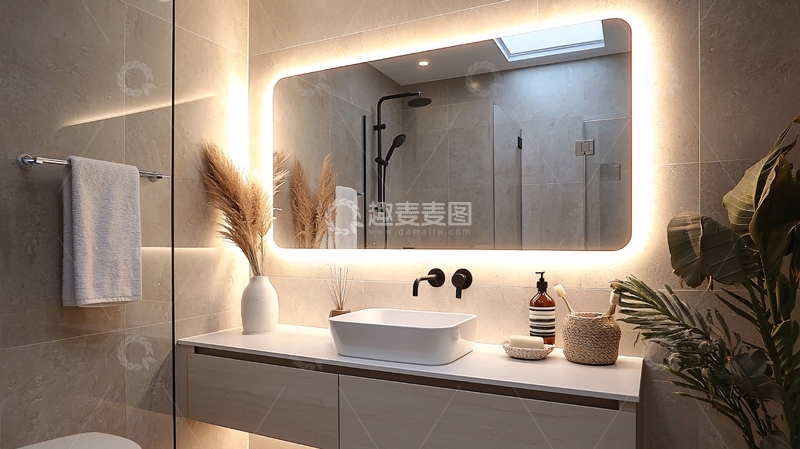 高清大图下载【趣麦麦图】现代风格的明亮浴室