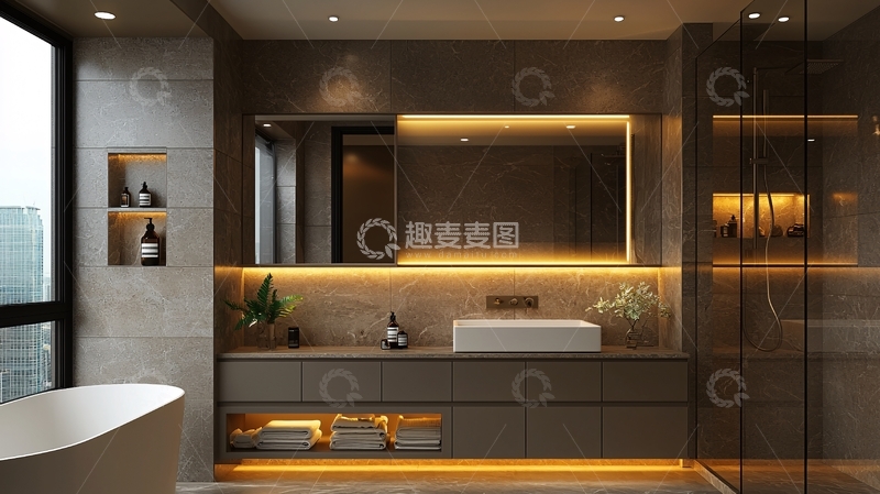 高清大图下载【趣麦麦图】现代简约浴室