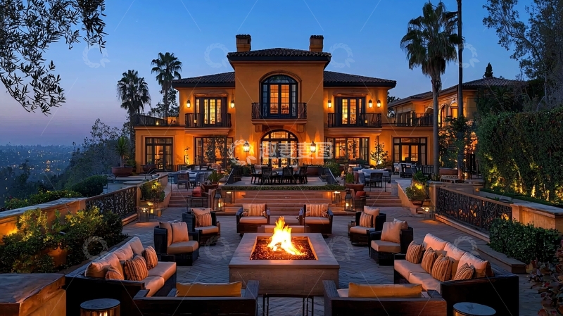 高清大图下载【趣麦麦图】豪华别墅夜景