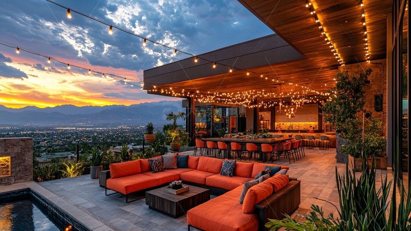 高清大图下载【趣麦麦图】山顶别墅夜景