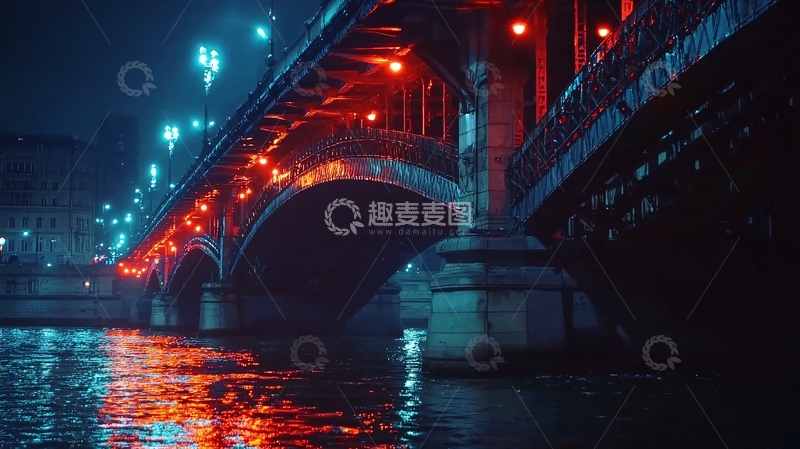 高清大图下载【趣麦麦图】夜景桥梁