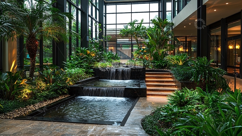 高清大图下载【趣麦麦图】室内绿植景观与水景设计