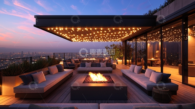 高清大图下载【趣麦麦图】夜景露台