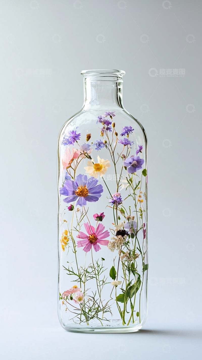 高清大图下载【趣麦麦图】玻璃瓶鲜花