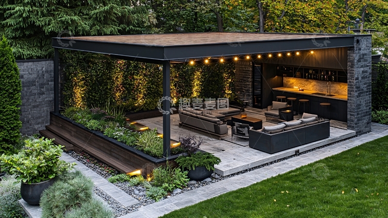 高清大图下载【趣麦麦图】现代简约户外庭院