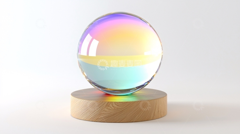 高清大图下载【趣麦麦图】彩虹玻璃球