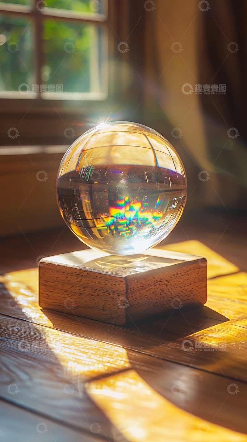 高清大图下载【趣麦麦图】阳光照射下的水晶球