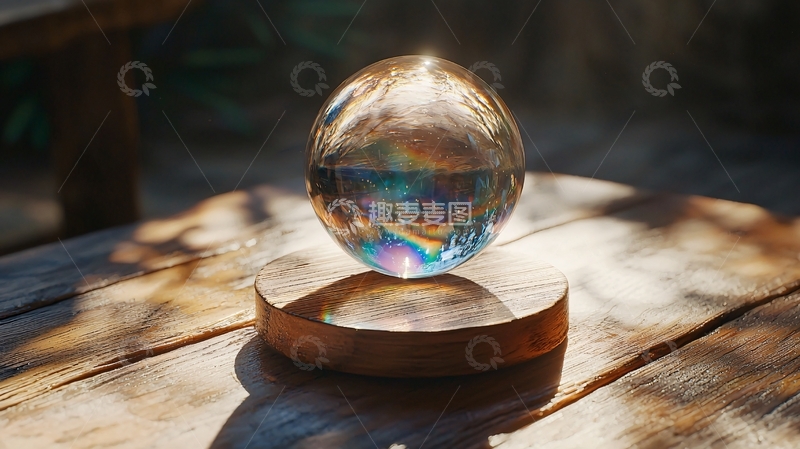 高清大图下载【趣麦麦图】阳光下悬浮水晶球