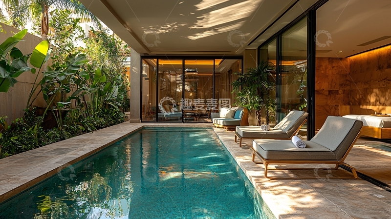 高清大图下载【趣麦麦图】别墅私家泳池