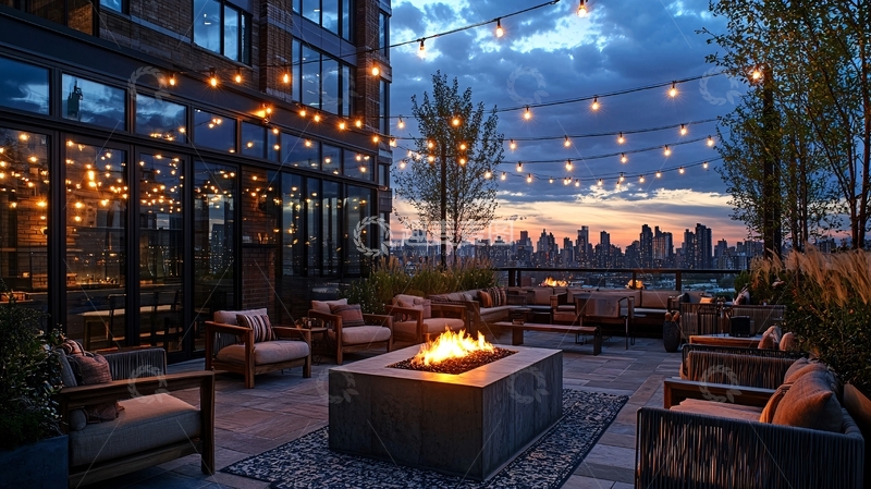 高清大图下载【趣麦麦图】城市屋顶露台