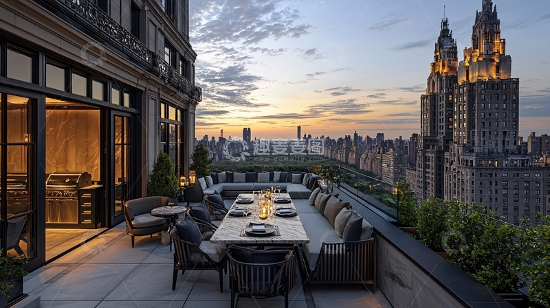 高清大图下载【趣麦麦图】纽约中央公园日落景观