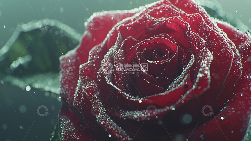 高清大图下载【趣麦麦图】雨中红玫瑰