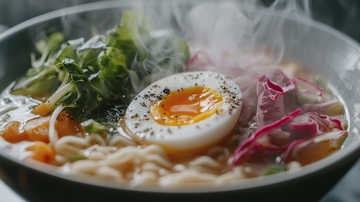 热气腾腾的日式拉面