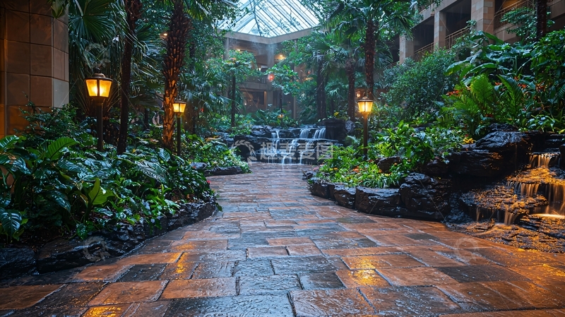 高清大图下载【趣麦麦图】室内热带花园