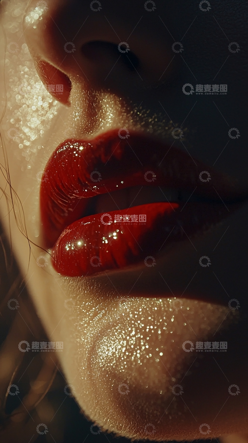 高清大图下载【趣麦麦图】阳光下的红唇特写