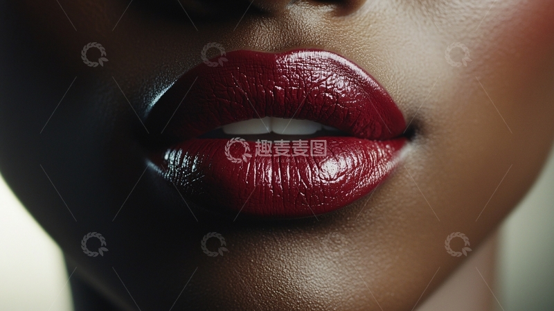 高清大图下载【趣麦麦图】深色口红特写