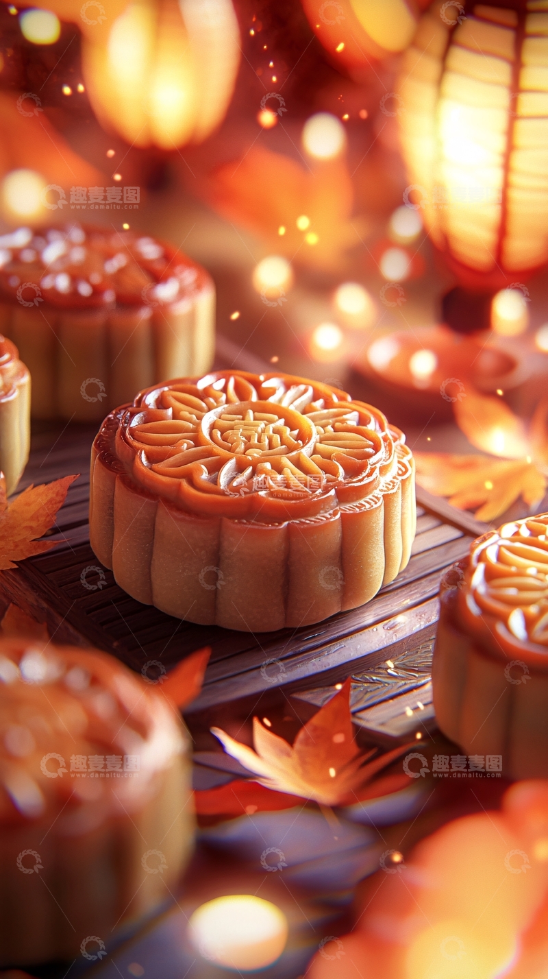 高清大图下载【趣麦麦图】中秋节月饼