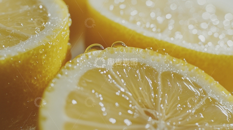 高清大图下载【趣麦麦图】新鲜柠檬切片特写