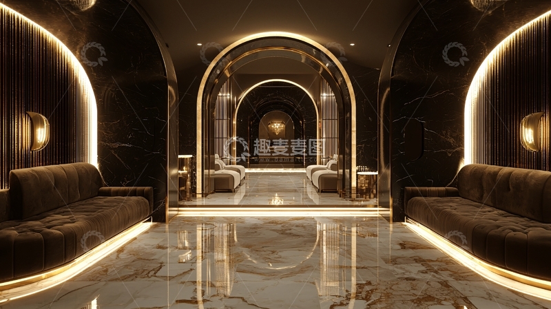 高清大图下载【趣麦麦图】豪华拱形通道休息区