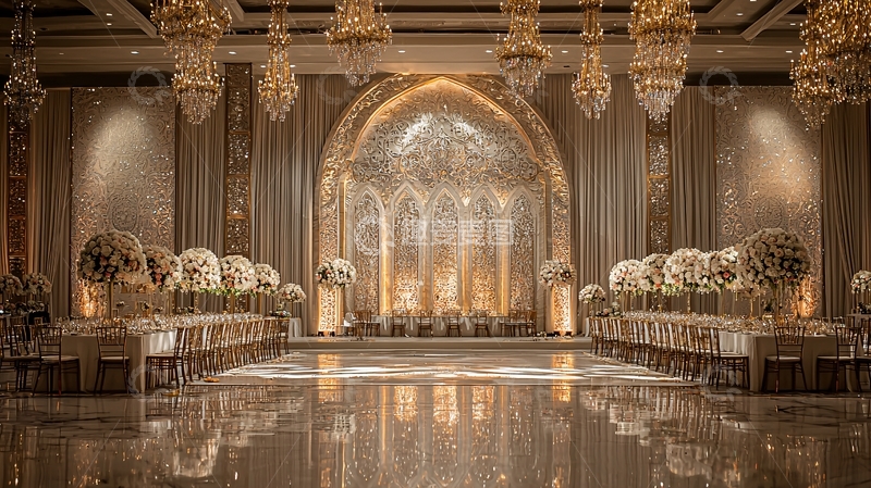 高清大图下载【趣麦麦图】金色奢华婚礼场景