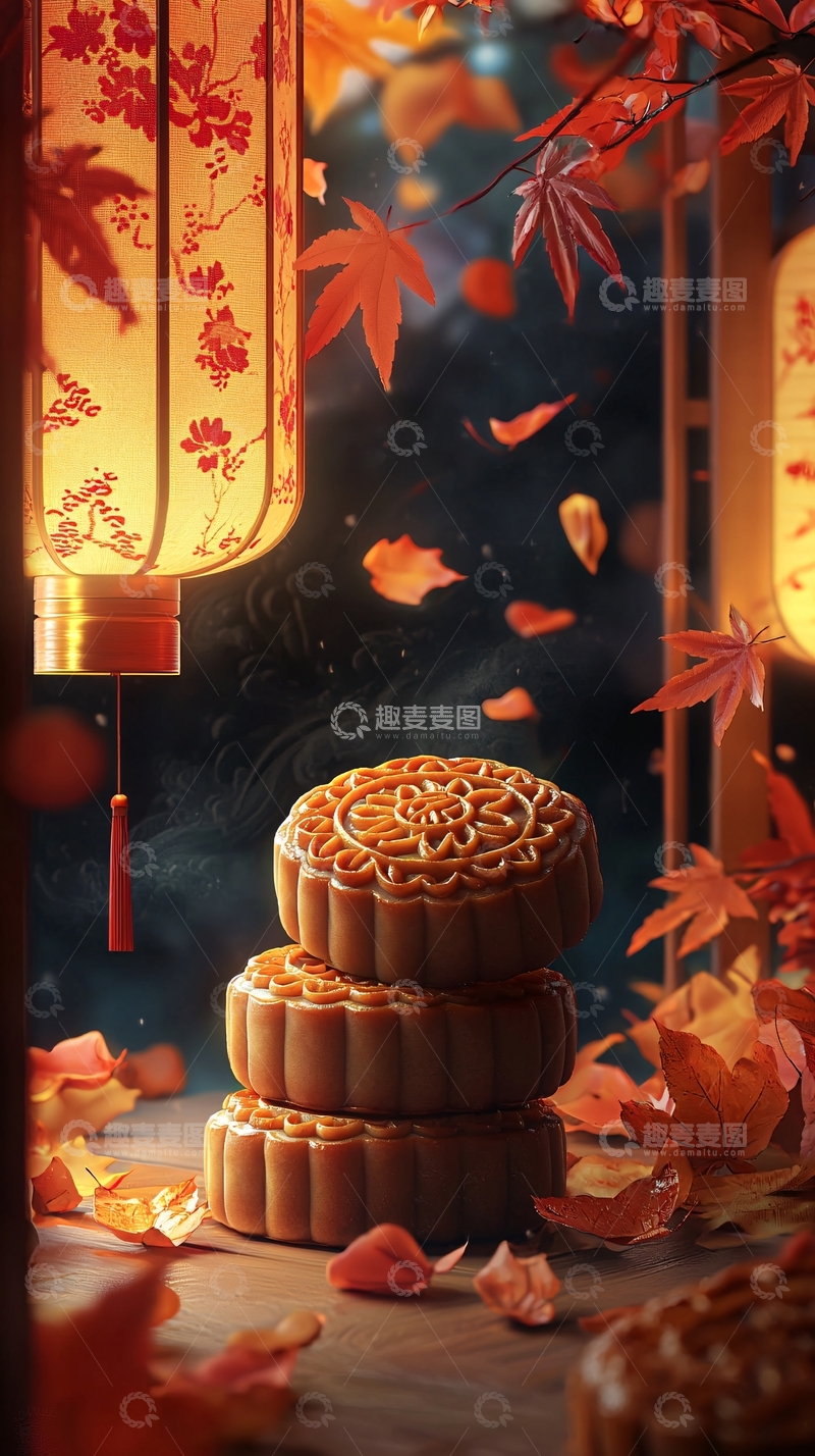 高清大图下载【趣麦麦图】中秋节月饼