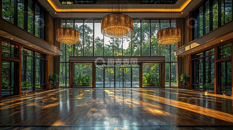 高清大图下载【趣麦麦图】豪华大堂落地窗