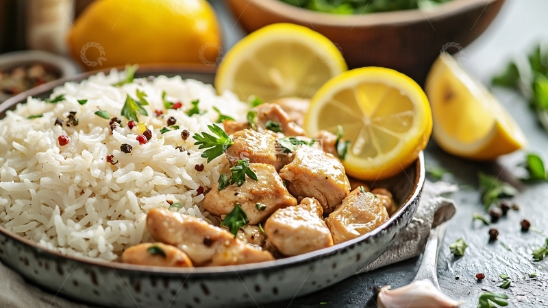高清大图下载【趣麦麦图】鸡肉柠檬饭