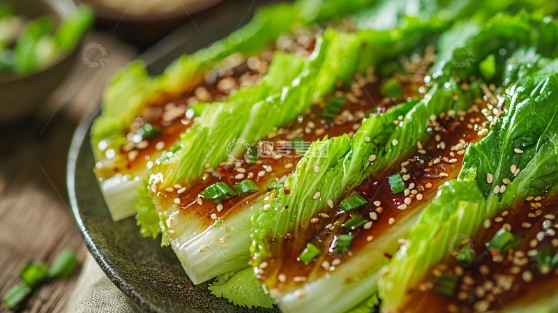 高清大图下载【趣麦麦图】酱汁白菜特写