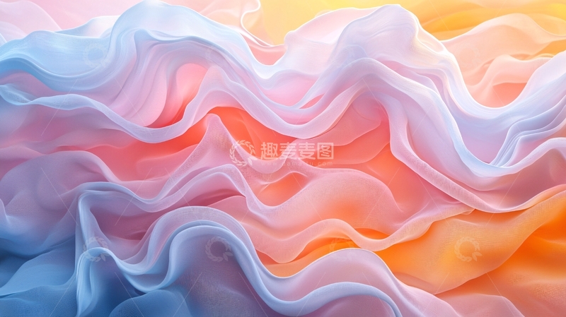 高清大图下载【趣麦麦图】抽象柔和丝绸渐变背景